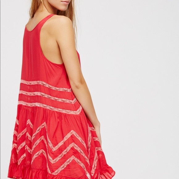 Voile and Lace Trapeze Slip Cherry Combo - Picture 2 of 7